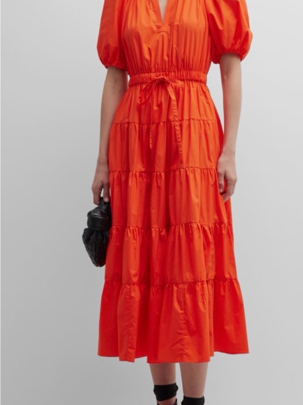 Ulla Johnson Olina Orange Midi Dress size 8